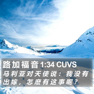 路 加 福 音 1:34 CUVS Bible Verse Image