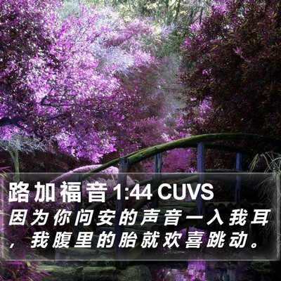 路 加 福 音 1:44 CUVS Bible Verse Image
