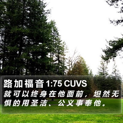 路 加 福 音 1:75 CUVS Bible Verse Image