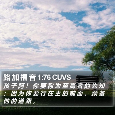 路 加 福 音 1:76 CUVS Bible Verse Image
