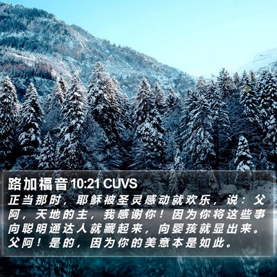 路 加 福 音 10:21 CUVS Bible Verse Image