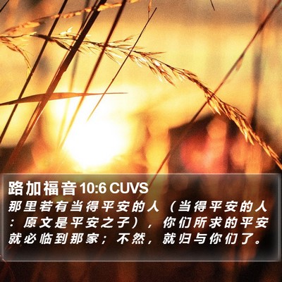 路 加 福 音 10:6 CUVS Bible Verse Image