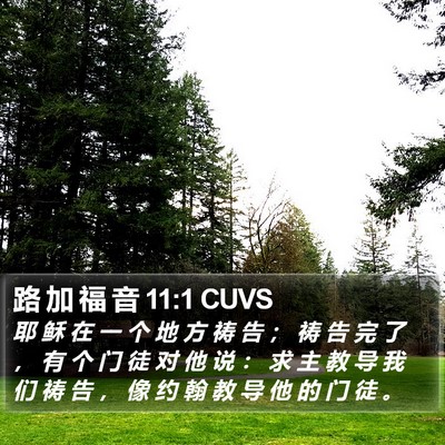 路 加 福 音 11:1 CUVS Bible Verse Image