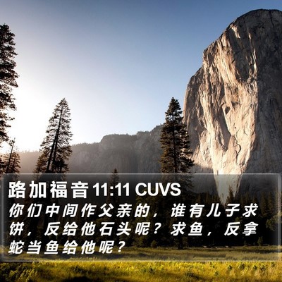 路 加 福 音 11:11 CUVS Bible Verse Image