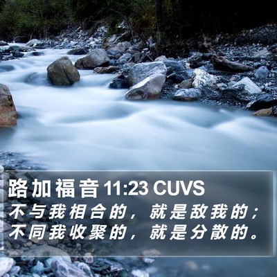 路 加 福 音 11:23 CUVS Bible Verse Image