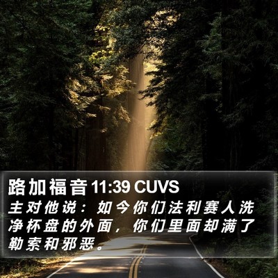 路 加 福 音 11:39 CUVS Bible Verse Image