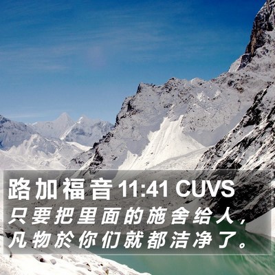 路 加 福 音 11:41 CUVS Bible Verse Image