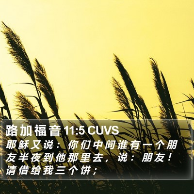 路 加 福 音 11:5 CUVS Bible Verse Image