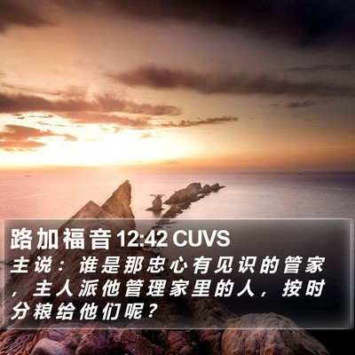 路 加 福 音 12:42 CUVS Bible Verse Image