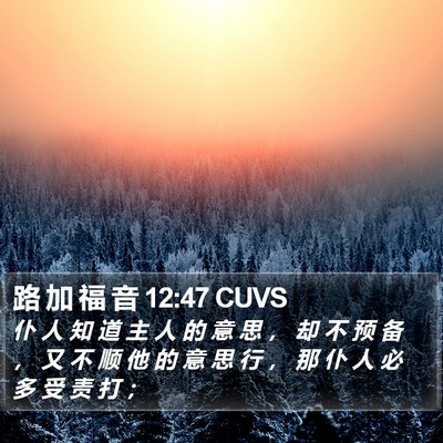 路 加 福 音 12:47 CUVS Bible Verse Image