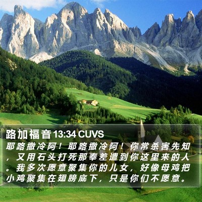 路 加 福 音 13:34 CUVS Bible Verse Image