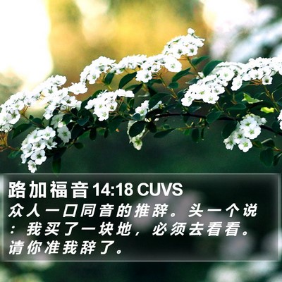 路 加 福 音 14:18 CUVS Bible Verse Image