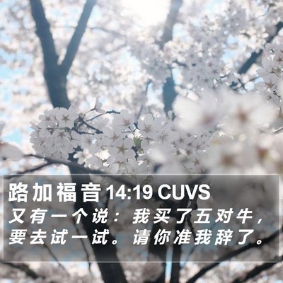 路 加 福 音 14:19 CUVS Bible Verse Image
