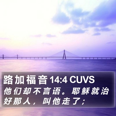 路 加 福 音 14:4 CUVS Bible Verse Image