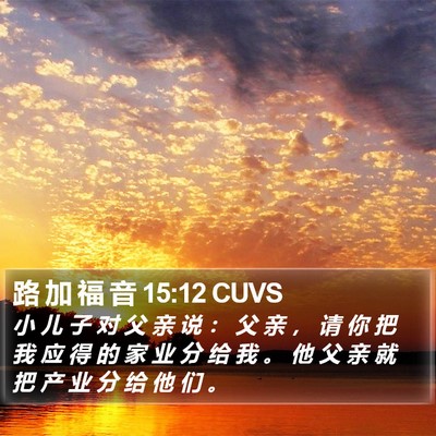 路 加 福 音 15:12 CUVS Bible Verse Image