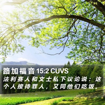 路 加 福 音 15:2 CUVS Bible Verse Image
