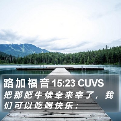 路 加 福 音 15:23 CUVS Bible Verse Image