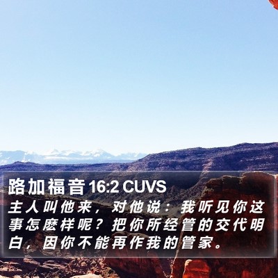 路 加 福 音 16:2 CUVS Bible Verse Image