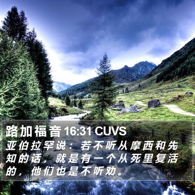 路 加 福 音 16:31 CUVS Bible Verse Image