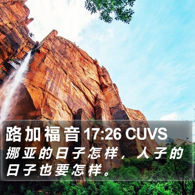 路 加 福 音 17:26 CUVS Bible Verse Image