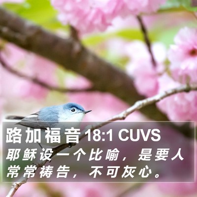 路 加 福 音 18:1 CUVS Bible Verse Image