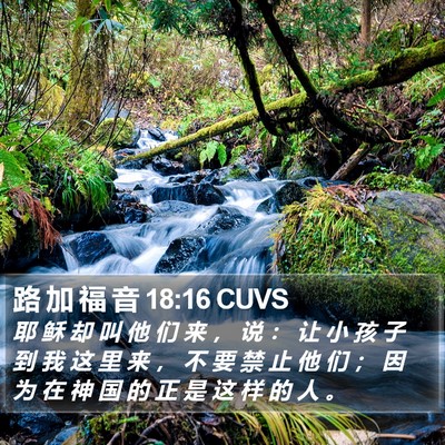 路 加 福 音 18:16 CUVS Bible Verse Image