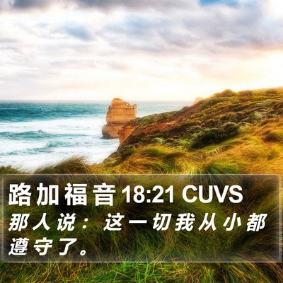 路 加 福 音 18:21 CUVS Bible Verse Image
