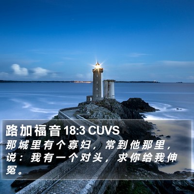 路 加 福 音 18:3 CUVS Bible Verse Image