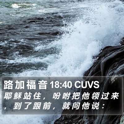 路 加 福 音 18:40 CUVS Bible Verse Image