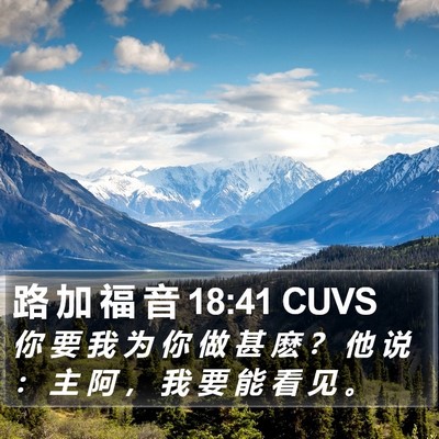 路 加 福 音 18:41 CUVS Bible Verse Image