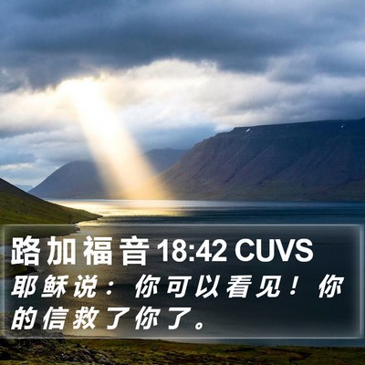 路 加 福 音 18:42 CUVS Bible Verse Image