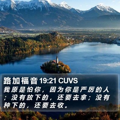 路 加 福 音 19:21 CUVS Bible Verse Image