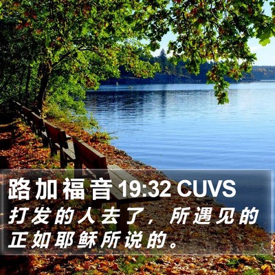路 加 福 音 19:32 CUVS Bible Verse Image