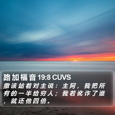 路 加 福 音 19:8 CUVS Bible Verse Image