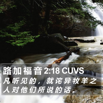 路 加 福 音 2:18 CUVS Bible Verse Image