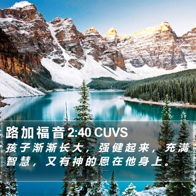路 加 福 音 2:40 CUVS Bible Verse Image