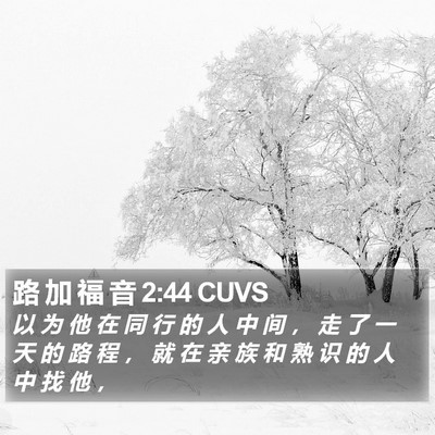 路 加 福 音 2:44 CUVS Bible Verse Image