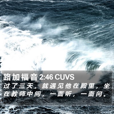 路 加 福 音 2:46 CUVS Bible Verse Image