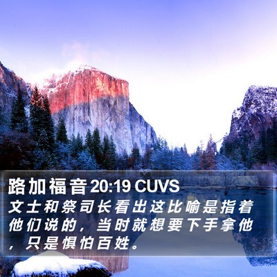 路 加 福 音 20:19 CUVS Bible Verse Image