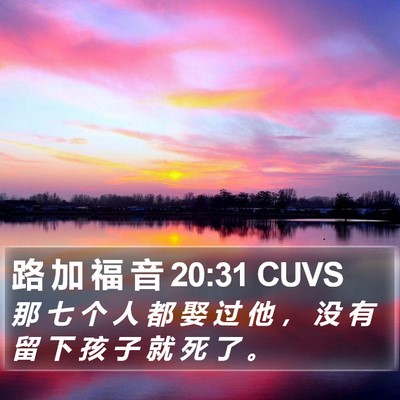 路 加 福 音 20:31 CUVS Bible Verse Image