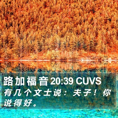 路 加 福 音 20:39 CUVS Bible Verse Image