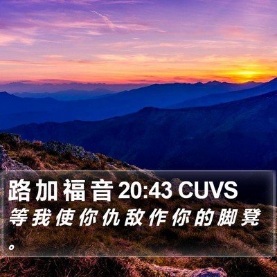 路 加 福 音 20:43 CUVS Bible Verse Image