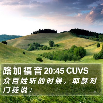 路 加 福 音 20:45 CUVS Bible Verse Image