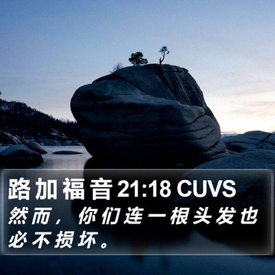 路 加 福 音 21:18 CUVS Bible Verse Image