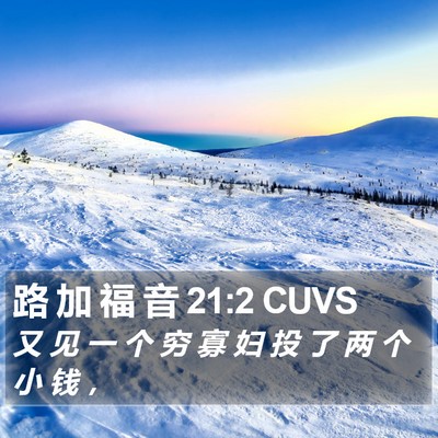 路 加 福 音 21:2 CUVS Bible Verse Image