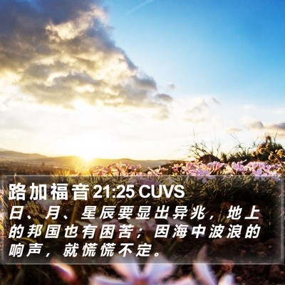 路 加 福 音 21:25 CUVS Bible Verse Image
