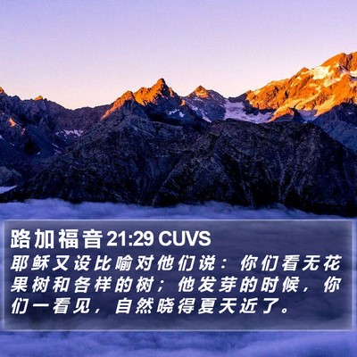 路 加 福 音 21:29 CUVS Bible Verse Image