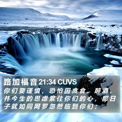 路 加 福 音 21:34 CUVS Bible Verse Image