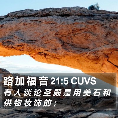 路 加 福 音 21:5 CUVS Bible Verse Image