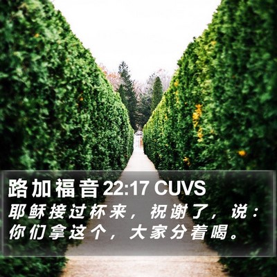 路 加 福 音 22:17 CUVS Bible Verse Image